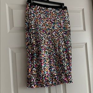 Multi color midi sequin skirt